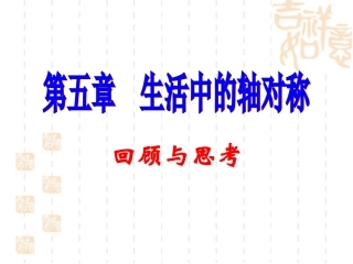 《生活中的轴对称》综合复习课件