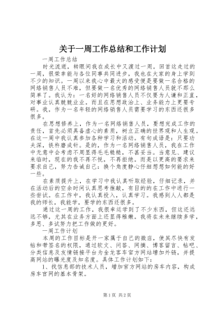 关于一周工作总结和工作计划_1