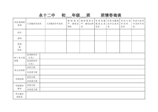 学校班情咨询表