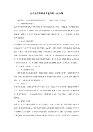 对小学低年级体育教学的思考2013-1