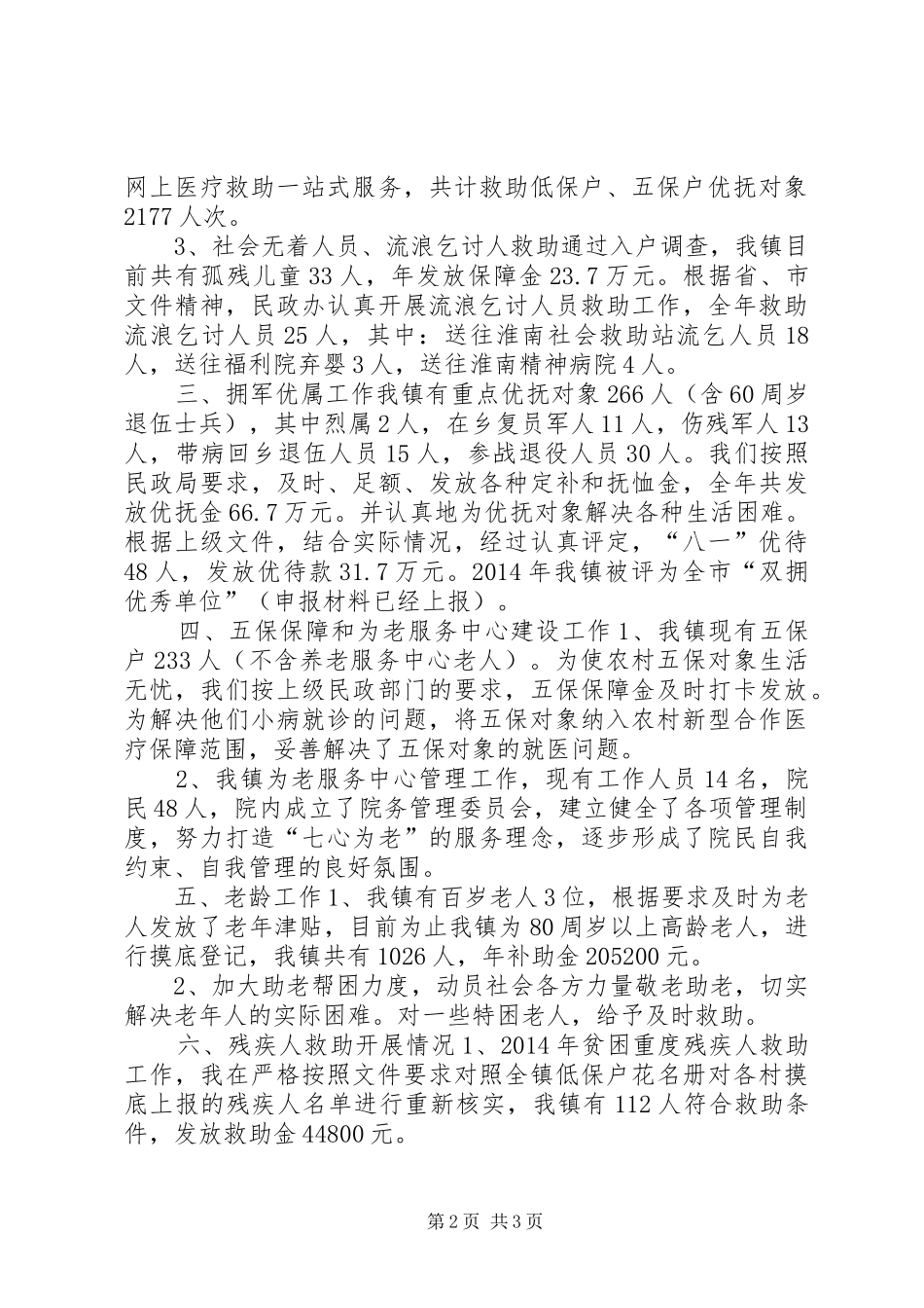 乡镇民政工作总结及工作计划_第2页