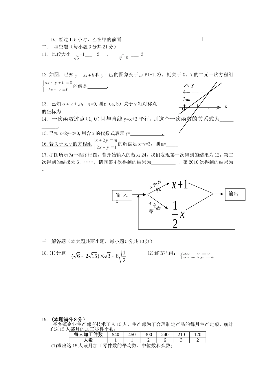 八年级数学期终测试卷_第2页
