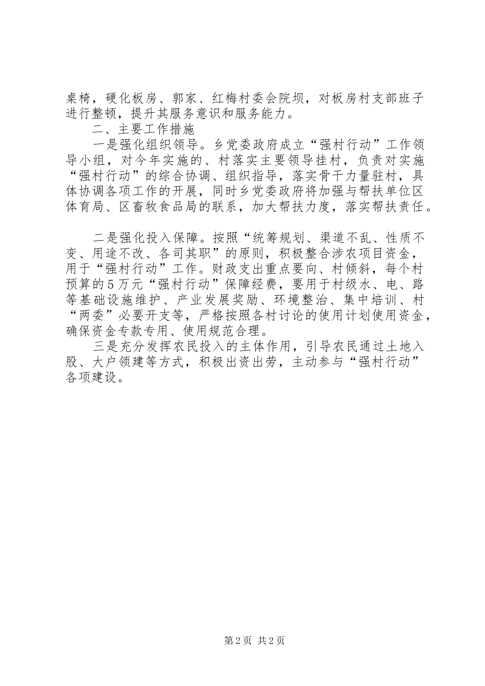XX年强村行动工作计划_第2页