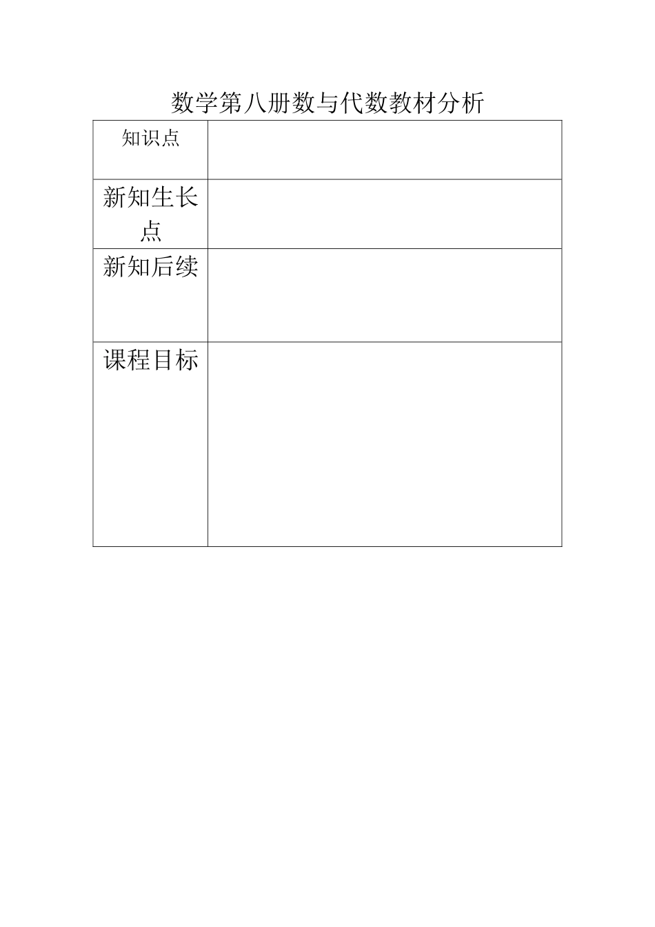 数学第八册数与代数教材分析_第1页