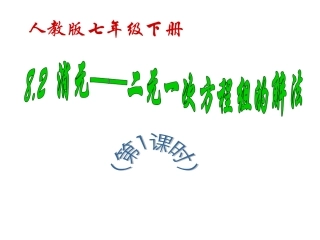 消元二元一次方程组的解法第课时