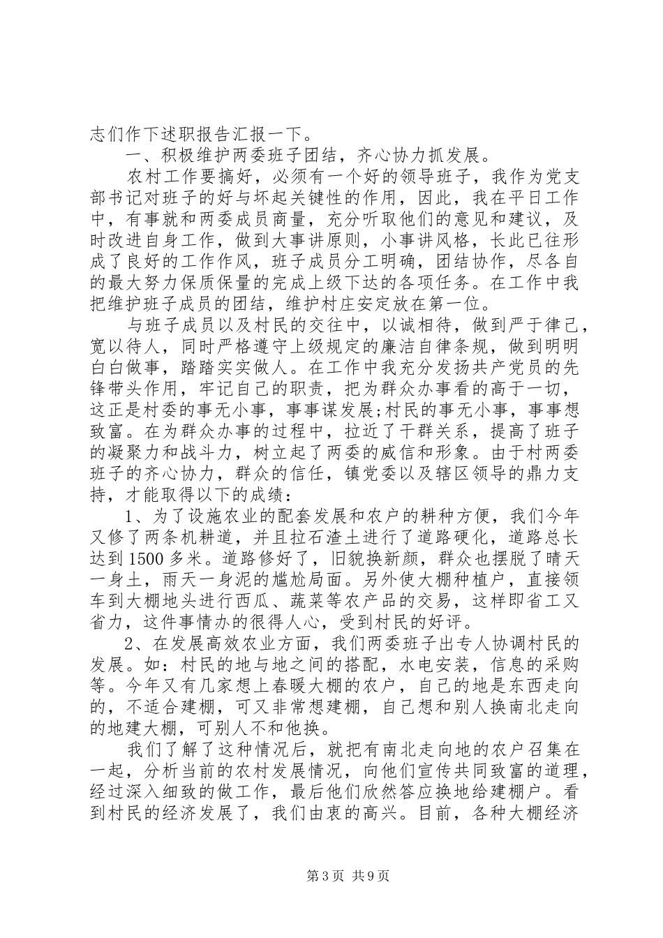 XX年村支书计划报告_第3页