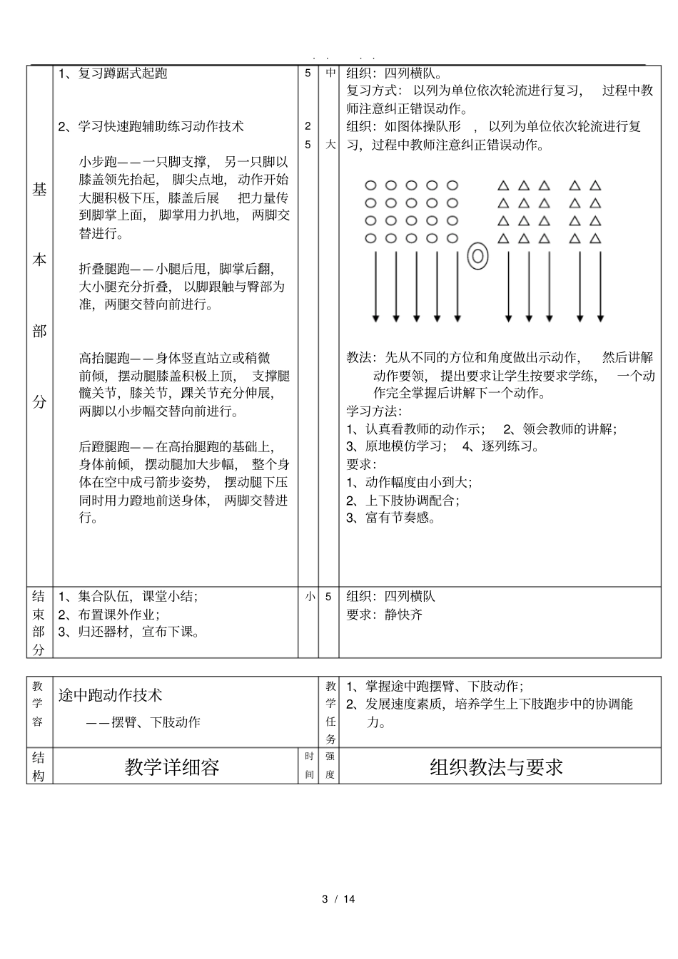 中学体育课田径教学案_第3页