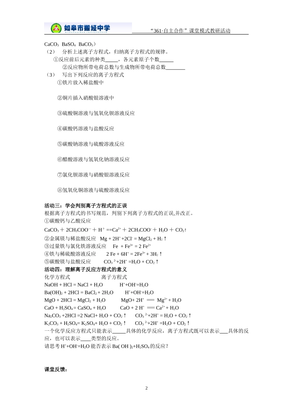 离子反应活动单_第2页