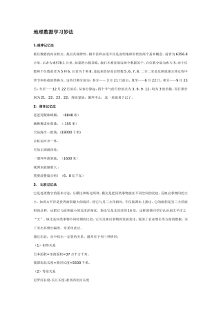 地理数据学习妙法