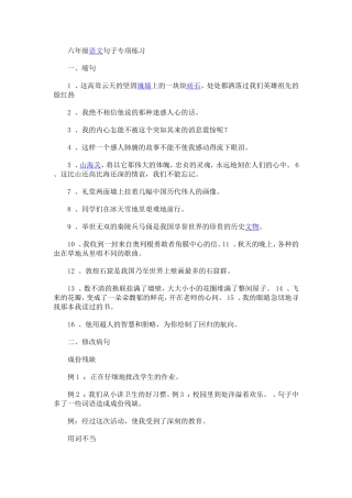 六年级语文句子专项练习
