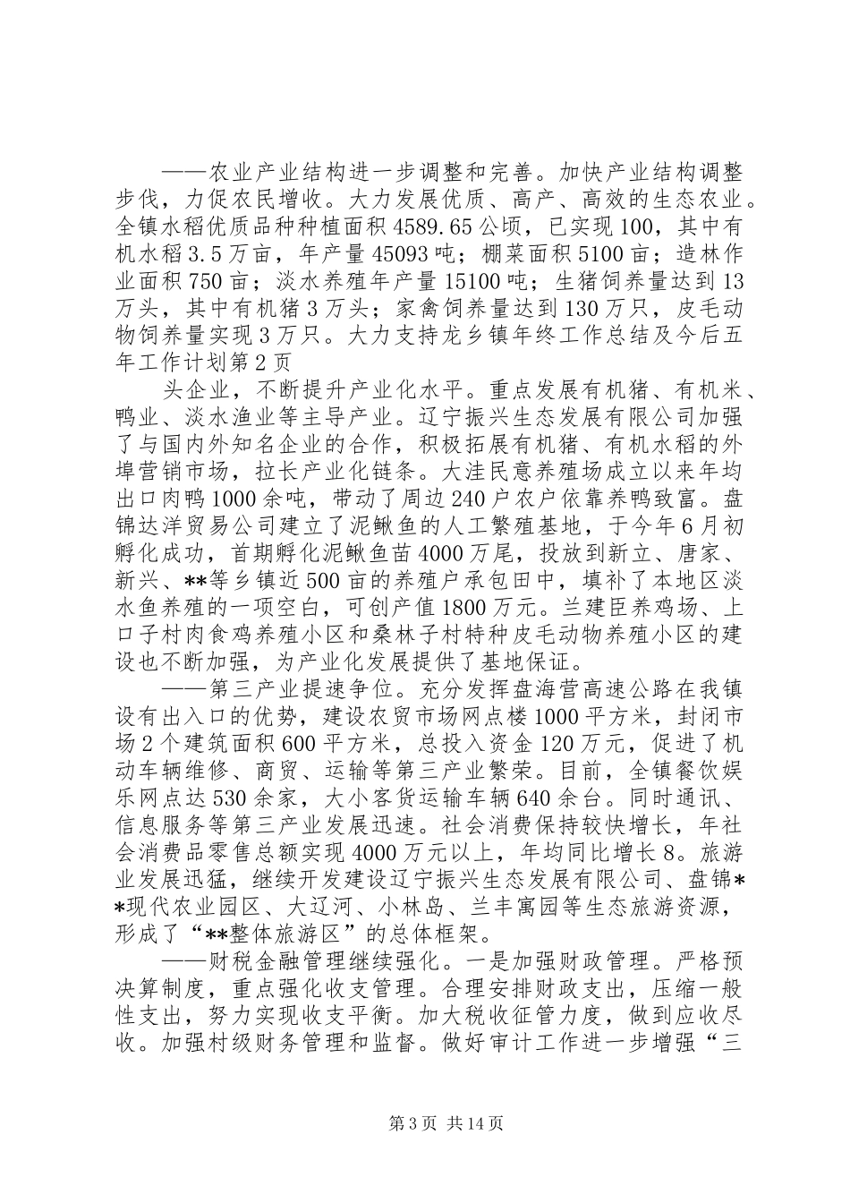 乡镇年终工作总结及今后五年工作计划_第3页