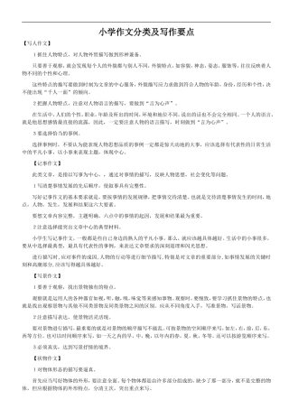 小学作文分类及写作要点
