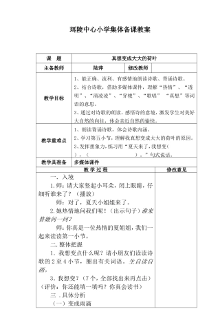 大大的荷叶集体备课
