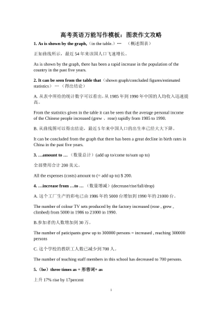 高考英语万能写作模板：图表作文攻略