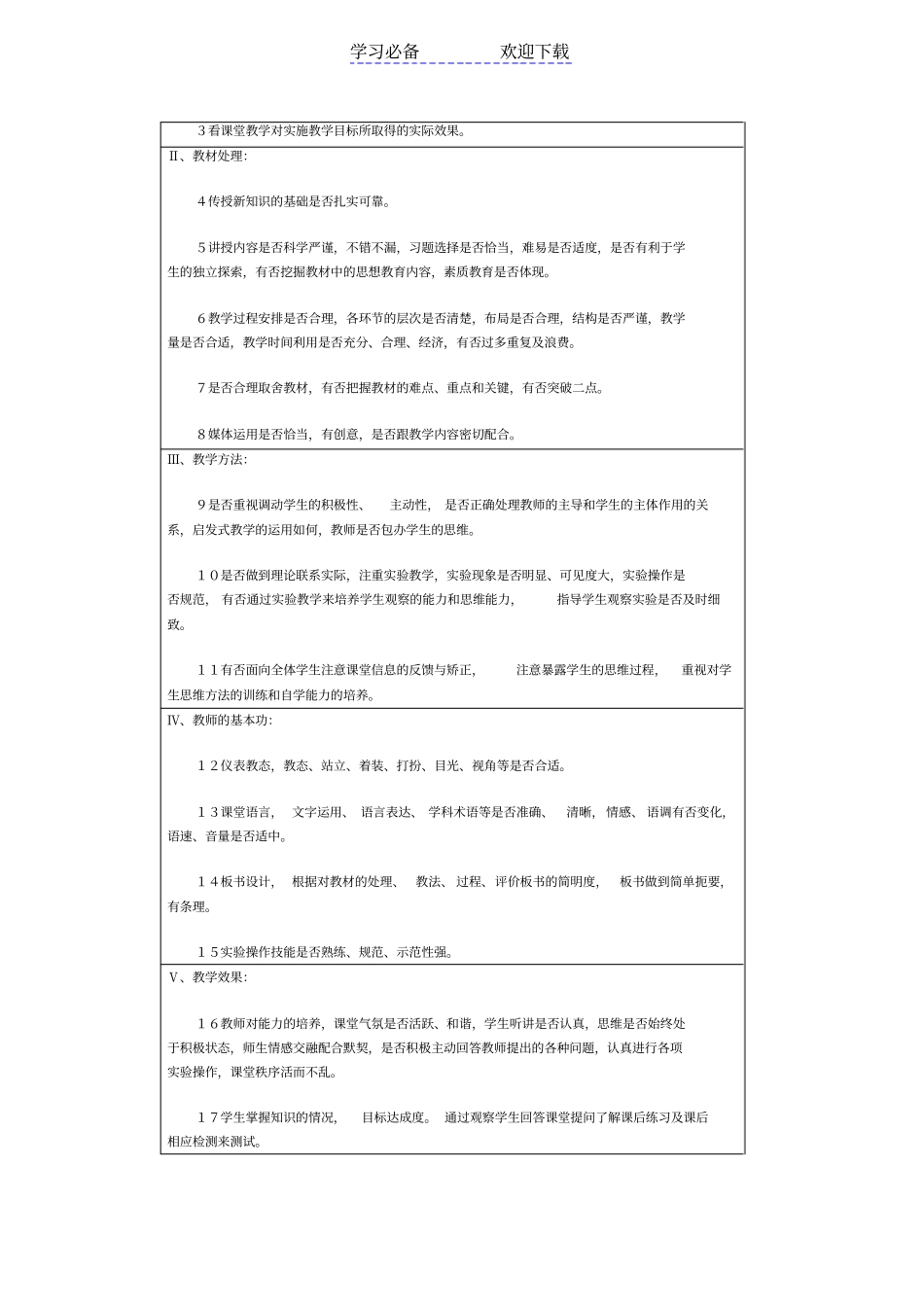 中学化学课堂教学评价方案_第3页