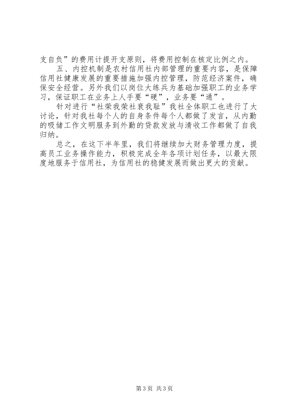 信用社下半年工作计划整改措施_1_第3页