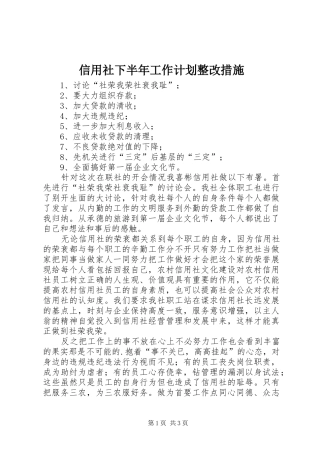 信用社下半年工作计划整改措施_1