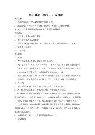大班健康玩水坑