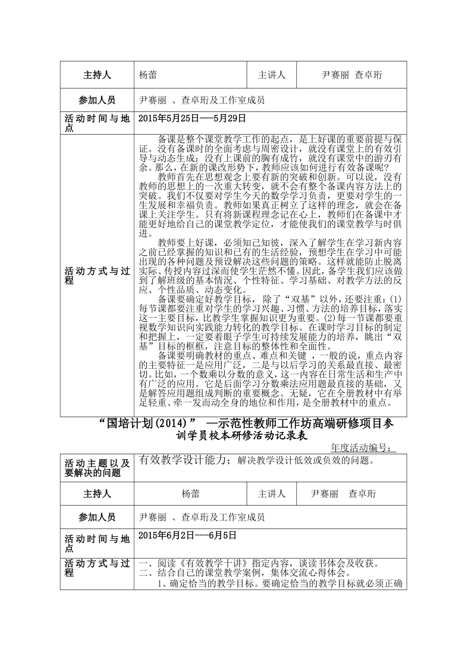 尹赛丽校本教研活动记录表_第2页