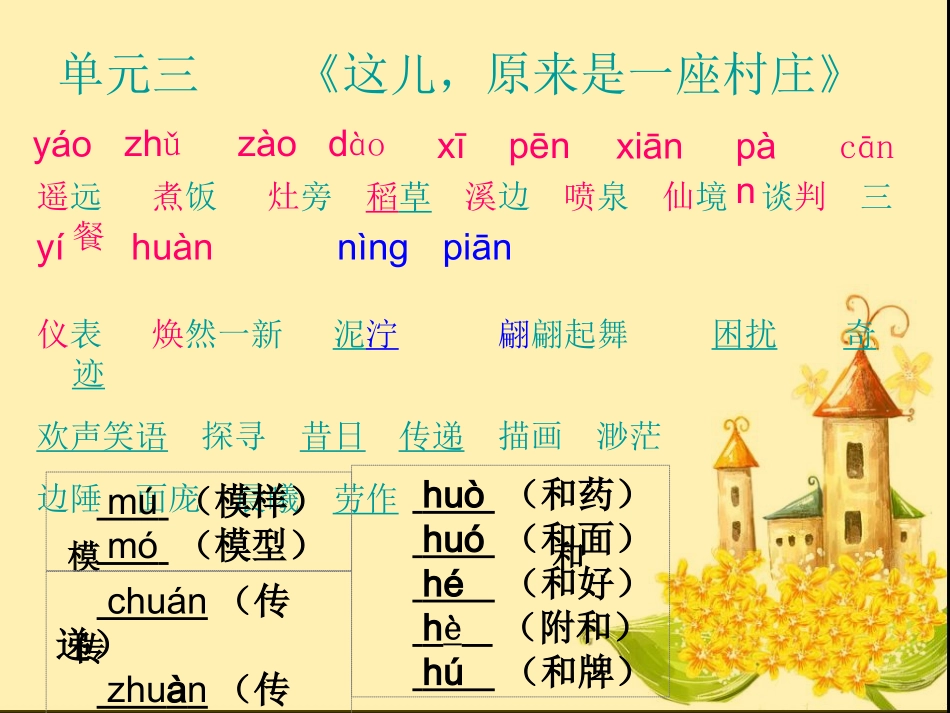 五年级（上单元三“变化”生字、词语、多音字汇集_第2页