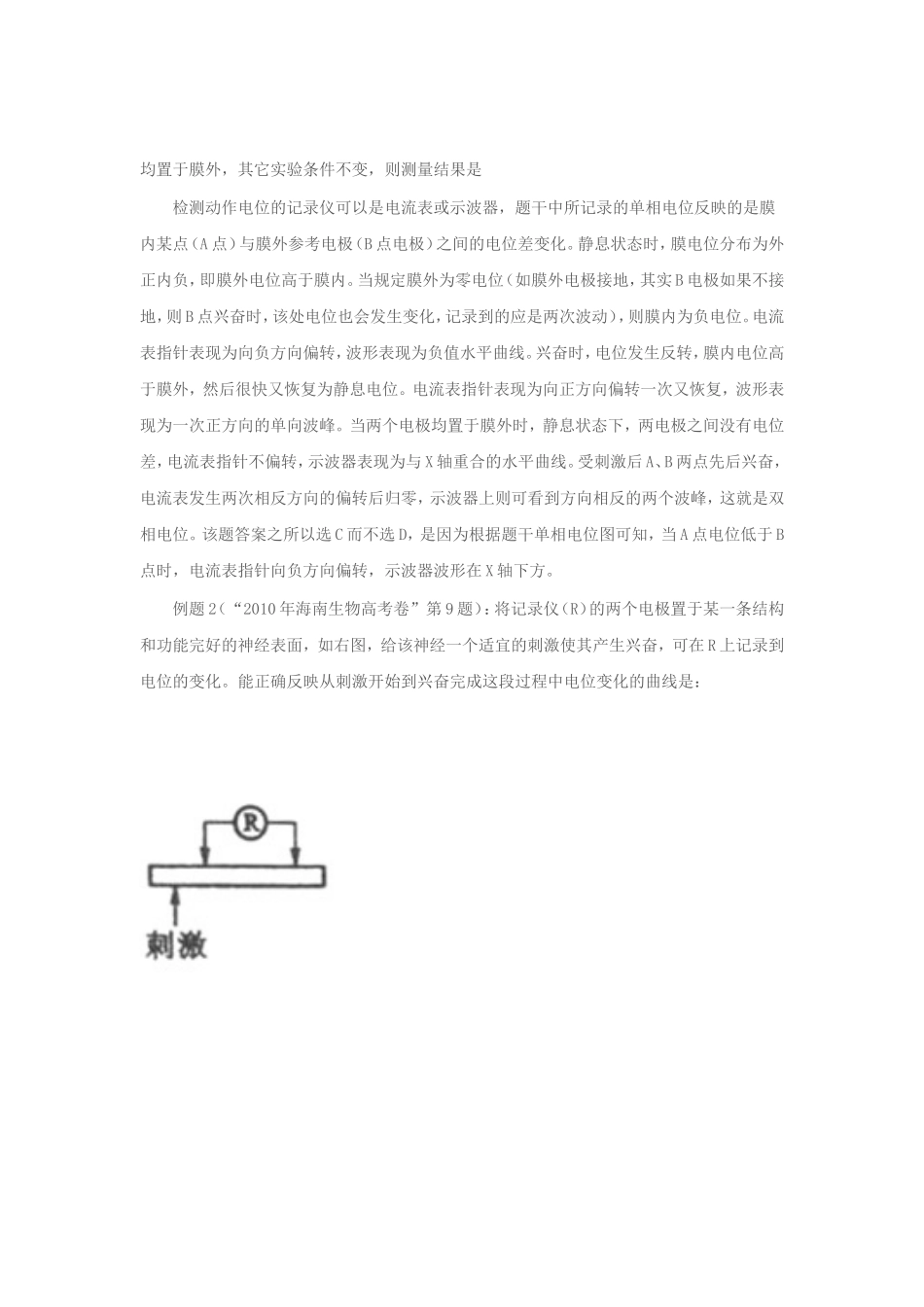 动作电位有关疑难问题例析Word文档_第2页