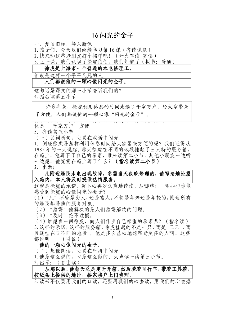 《闪光的金子》教案_第1页