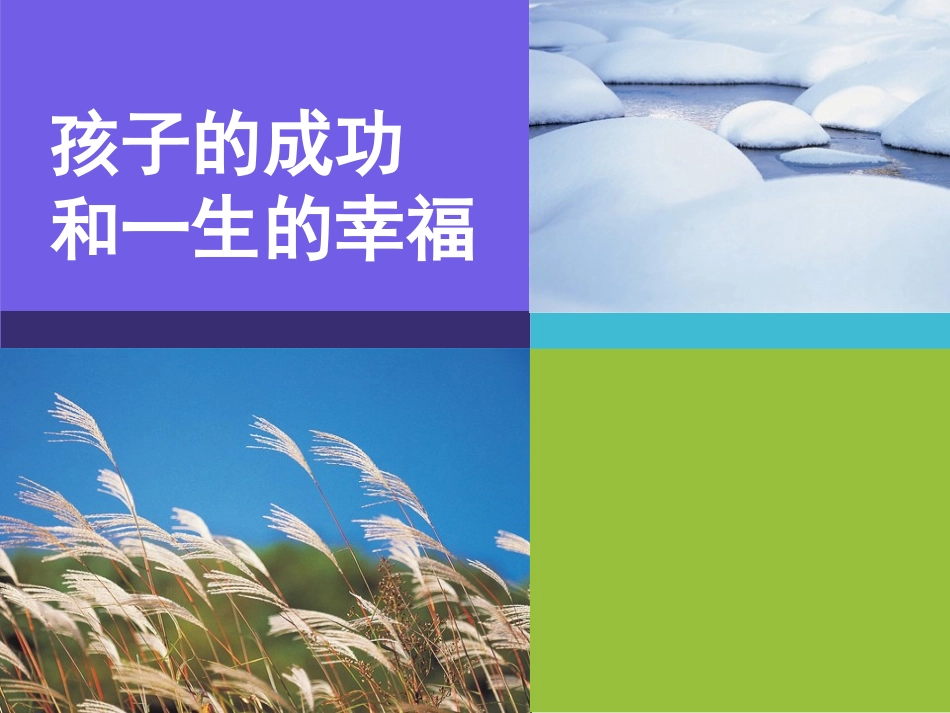 孩子的成功和一生的幸福_第1页