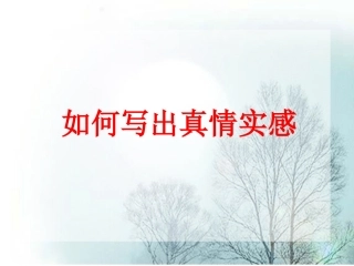 如何写出真情实感