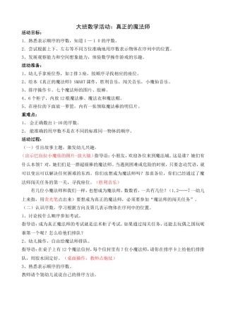 大班数学活动：真正的魔法师