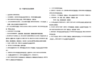 初一年级知识点清单