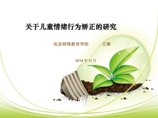 关于儿童情绪行为矫正的研究