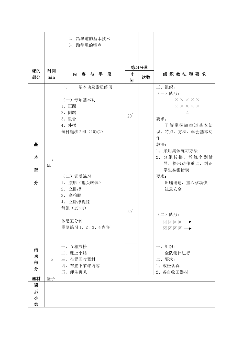 跆拳道课教案_第2页