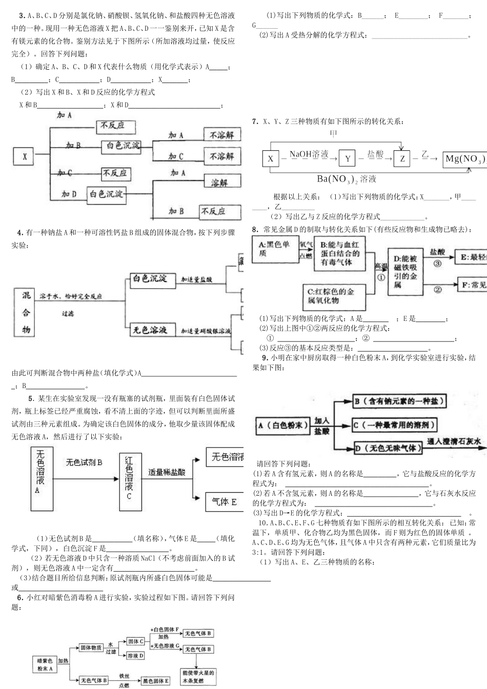 初中物质推断_第2页