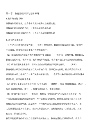 中学教育知识与能力主观题考点全