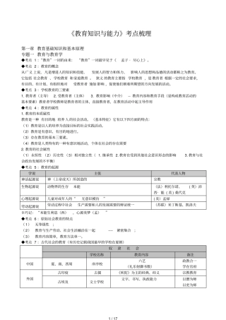 中学教育知识与能力考点梳理大全