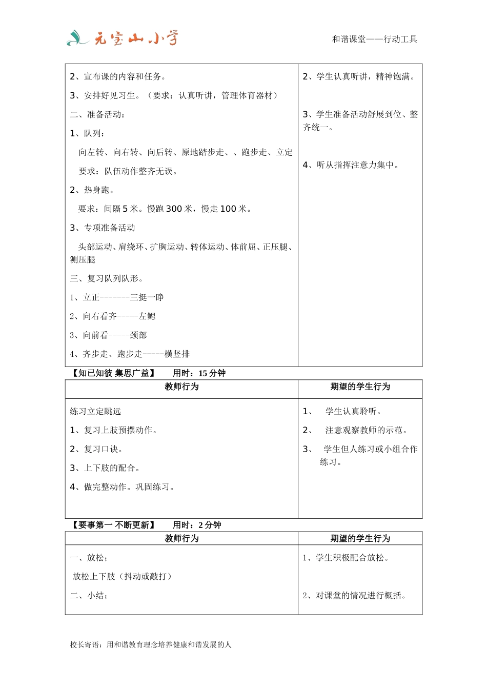刘俊波月份精品课队列队形立定跳远备课单_第2页