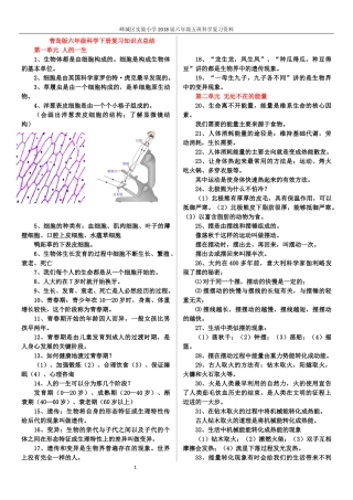 2018青岛版六年级科学下册总复习资料