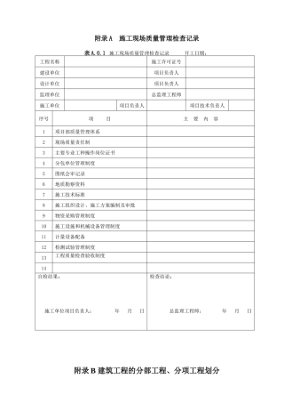 GB50300-2013建筑工程施工质量验收统一标准表格word版本 -最全本