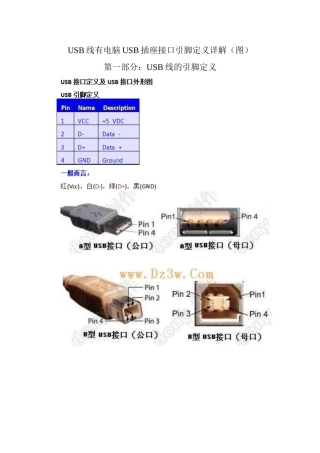 USB线有电脑USB插座接口引脚定义详解(图) (2)