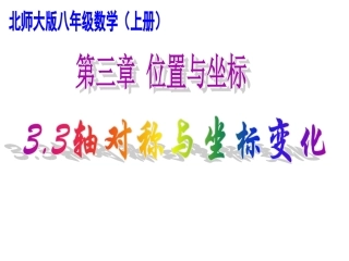 北师版数学八年级上册3.3轴对称与坐标变化