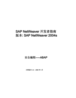 SAP NetWeaver开发者指南