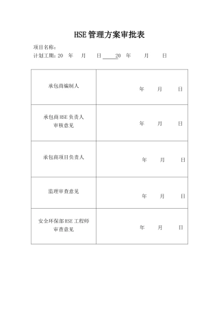 HSE管理方案(样本)