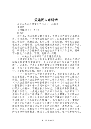 孟建民内审讲话