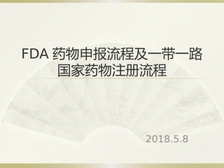 FDA药物申报流程及一带一路国家药物注册流程
