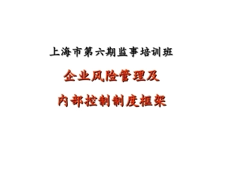 安达信-企业风险管理及内部控制制度框架(PPT 144)