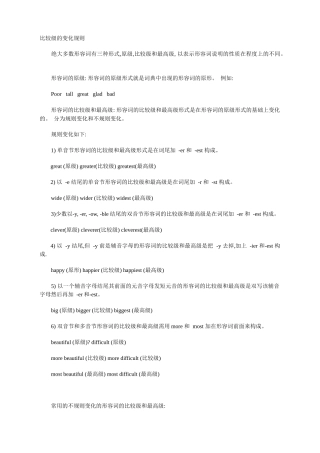 比较级的变化规则