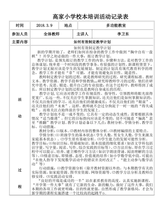 2018小学校本培训记录(用)3月份