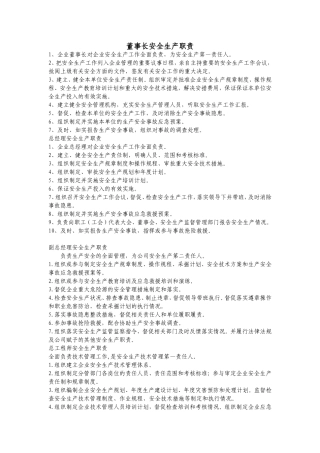 安全生产责任清单