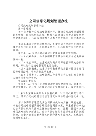 公司信息化规划管理办法