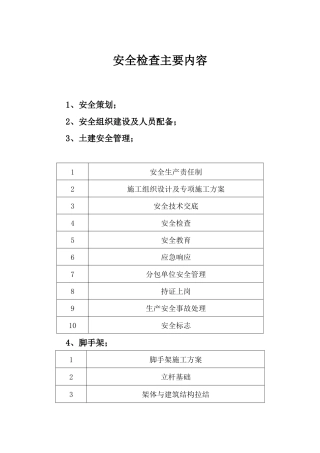 安全检查主要内容